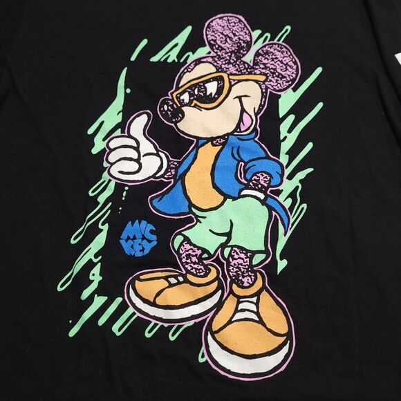 Neff x Disney Mickey Mouse Thumbs Up Graphic Black T-Shirt SMALL NWOT - Picture 7 of 8